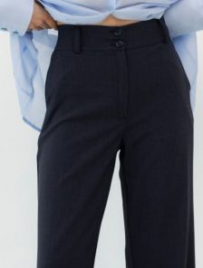 Классические шерстяные темно серые женские брюки на зиму