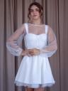 Корсетное короткое белое платье с фатиновым подъюбником, фото 5
