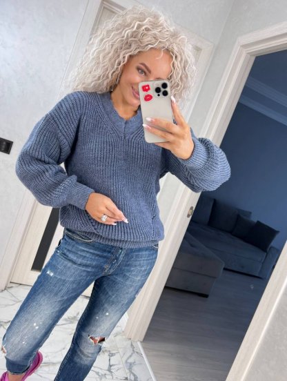 Мягкий шерстяной свитер серого цвета, фото 1