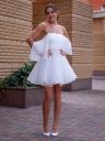 Пышное фатиновое короткое платье с открытыми плечами, фото 5