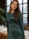 Изумрудное атласное платье для коктейльных мероприятий, фото 5