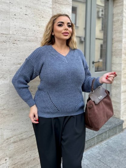 Мягкий шерстяной свитер серого цвета, фото 1