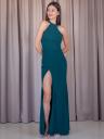 Увеличить фото Длинное вечернее платье зеленого цвета с открытой спиной и разрезом, фото 2
