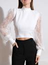 Увеличить фото Белая блуза с кружевным рукавом, фото 3