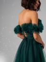 Зеленое корсетное платье с цветами на выпускной или для невесты, фото 5