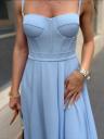 Увеличить фото Вечернее длинное корсетное платье голубого цвета, фото 2