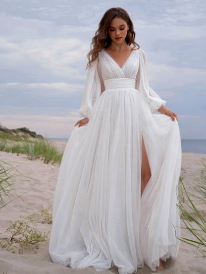 Белое нарядное длинное платье на праздник, фото 1