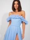 Голубое корсетное платье с цветами на выпускной или для невесты, фото 2
