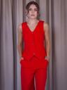 Повседневный костюм двойка с жилеткой красного цвета, фото 2