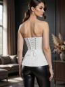Атласный белый корсет с баской и шнуровкой, фото 2