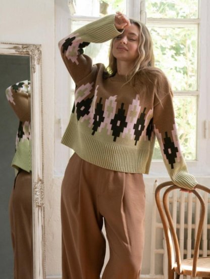 Стильный вязаный джемпер оверсайз, фото 1