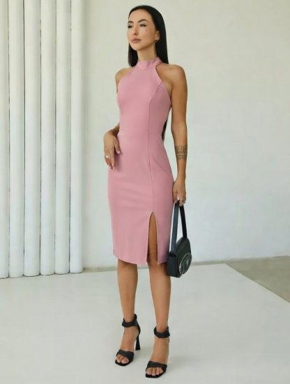 Розовое платье с открытой спиной на лето, фото 1