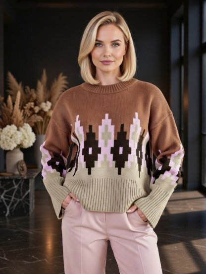 Вязаный светлый теплый укороченый джемпер, фото 1