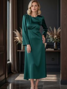 Изумрудное платье для коктейльных мероприятий