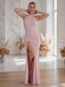 Увеличить фото Вечернее длинное розовое облегающее платье макси, фото 4