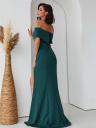 Длинное темно зеленое платье прямого кроя, фото 4