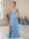 Вечернее длинное корсетное платье голубого цвета, фото 4