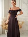 Женское коричневое нарядное платье А-силуэта, фото 4