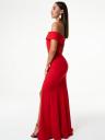 Элегантное облегающее красное платье с открытыми плечами, фото 4
