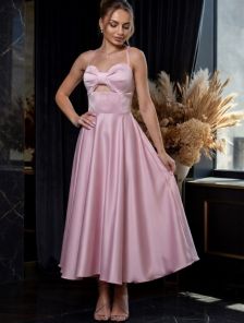 Вечернее нарядное платье светлого розового цвета