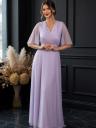 Увеличить фото Вечернее блестящее лавандовое платье в пол c рукавом, фото 4