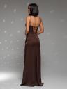 Увеличить фото Длинное коричневое корсетное платье с разрезом, фото 2