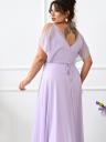 Вечернее нарядное шифоновое лавандовое платье в пол большого размера, фото 3