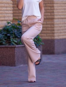 Классические женские летние брюки цвета мокко