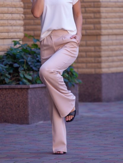 Классические женские летние брюки цвета мокко, фото 1