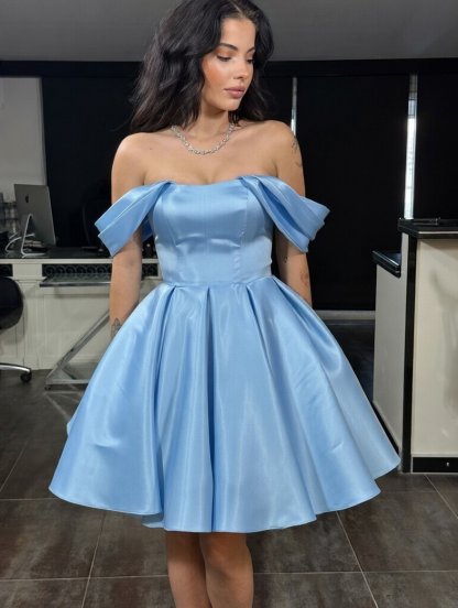 Нарядное голубое мини платье на выпускной или день рождения, фото 1