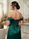 Увеличить фото Длинное нарядное вечернее платье зеленого цвета с корсетом, фото 2