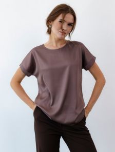 Шелковая шоколадная футболка