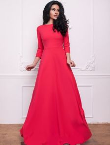 Элегантное платье в пол в красном цвете классического фасона