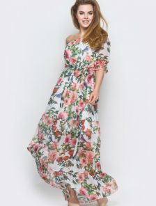 Воздушное цветочное платье в пол
