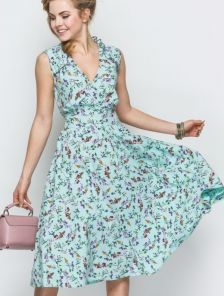 Волшебное летнее платье миди с цветочным принтом