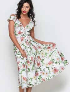 Элегантное и женственное платье миди в цветы