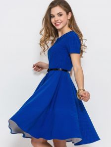 Элегантное платье миди насыщенного синего цвета