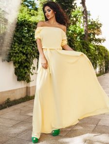 Невероятное женственное платье в желтом цвете