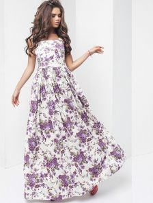 Шикарное цветочное платье в пол