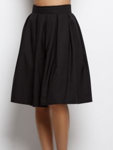 Удобная юбка-солнце черного цвета с фиксированным поясом