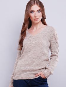 Однотонный женский свитер из мягкой шерстяной ткани