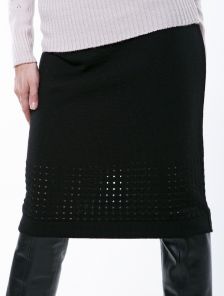Однотонная классическая прямая юбка «карандаш» черного цвета