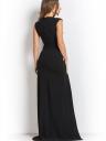 Черное длинное платье с вырезом и высоким разрезом, фото 7