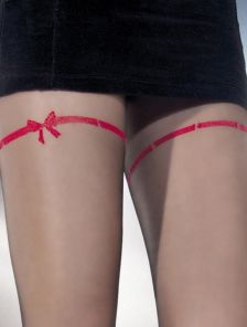 Фантазийные колготки с имитацией бантика, 20 ден