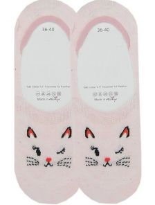 Носочки следки розовые с котиком