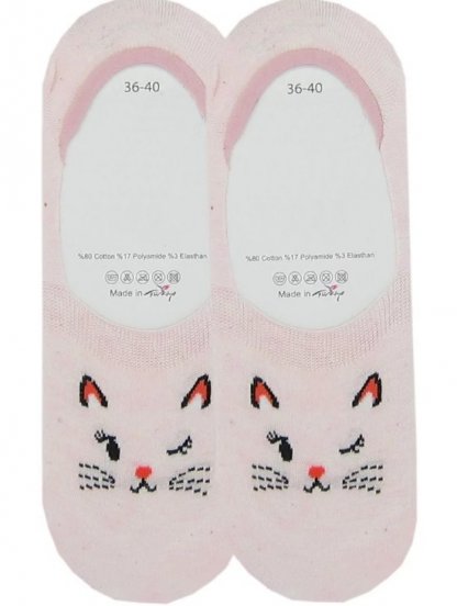 Носочки следки розовые с котиком, фото 1