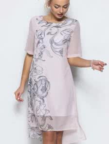 Легкое платье из шифона с цветочным принтом