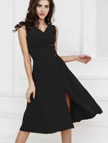 Необыкновенное платье А-силуэта в черноем цвете