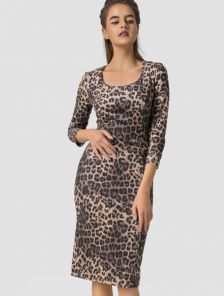 Платье-футляр с леопардовым принтом