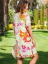 Повседневное летнее платье — хлопковое платье-рубашка с разноцветным цветочным принтом, V-образным вырезом, фото 4